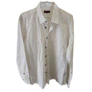 De-Niko Men's Long Sleeve Patterned Button Up Shirt